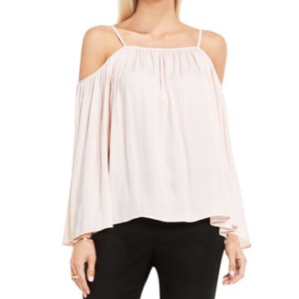 NWT Vince Camuto Pink Cold Shoulder Blouse Large